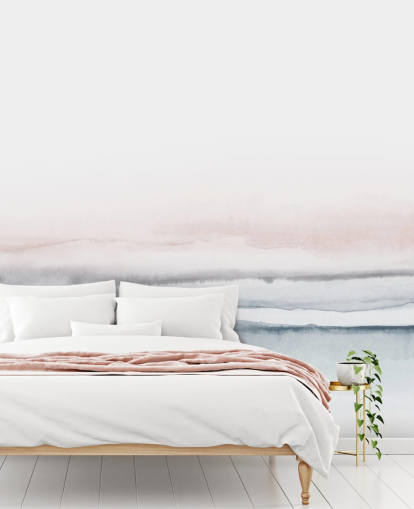 pastellrosa och blå abstrakt tapet