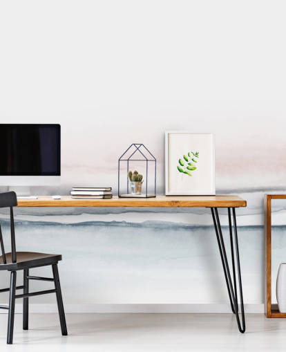 pastellrosa og blå abstrakt tapet