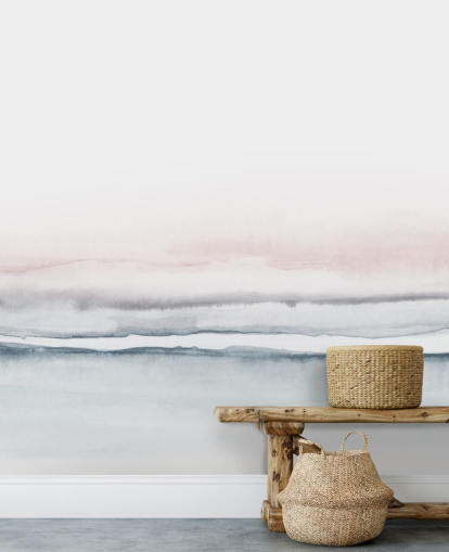 papier peint abstrait rose pastel et bleu