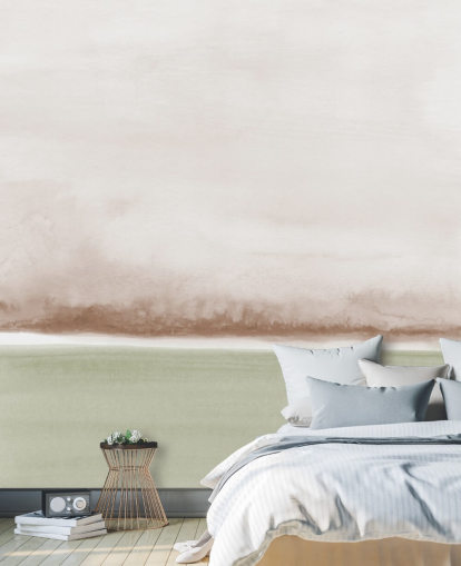 salie groen en bruin abstract behang