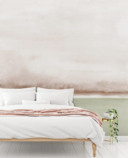 papel pintado abstracto verde salvia y marrón