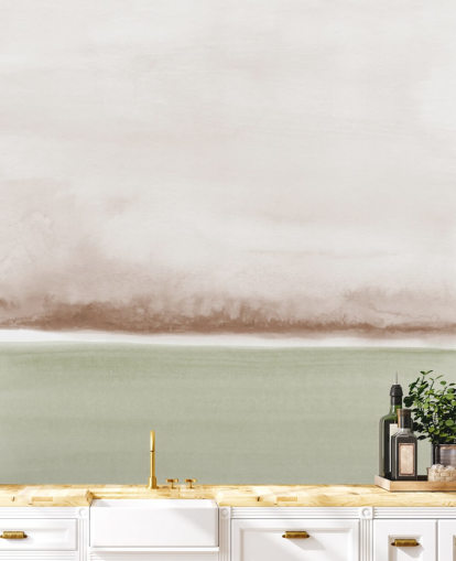 salvia vihreä ja ruskea abstrakti tapetti