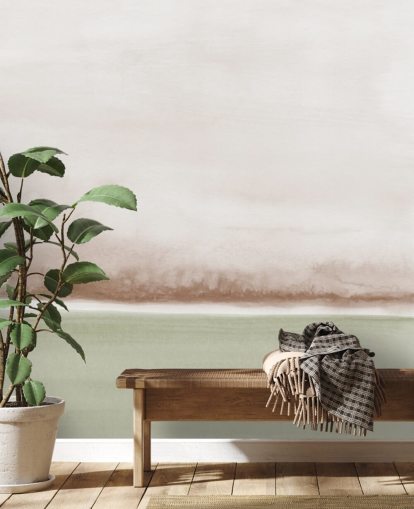 salie groen en bruin abstract behang