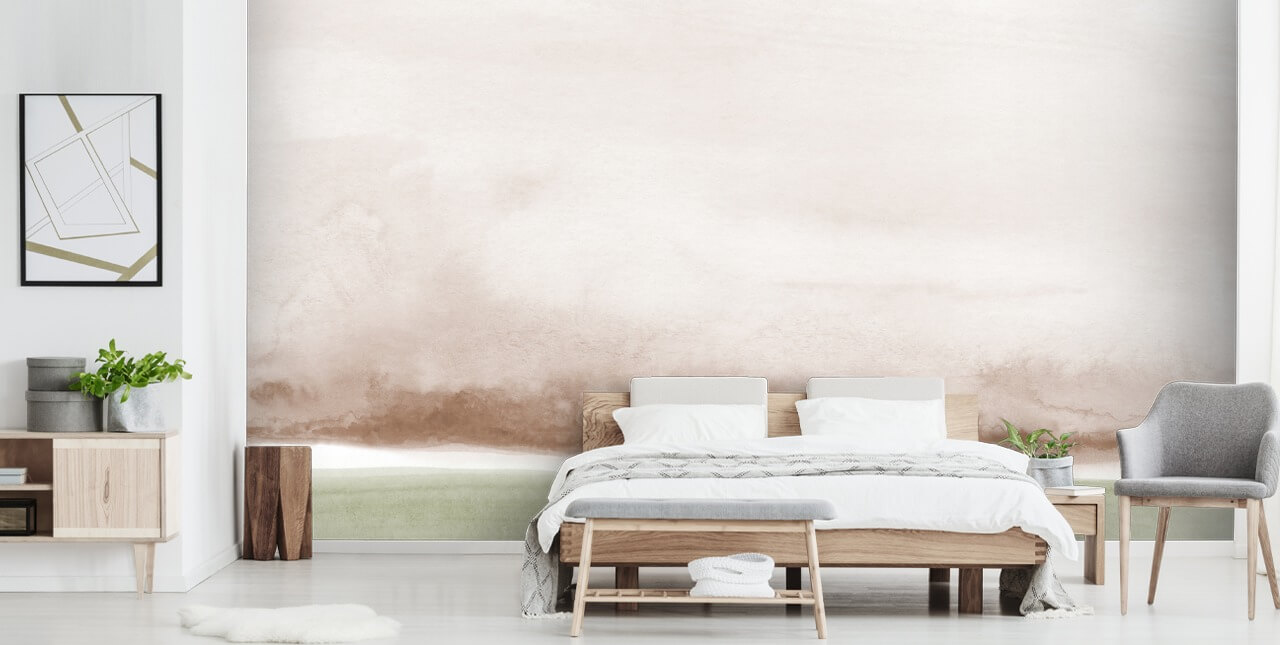 salie groen en bruin abstract behang