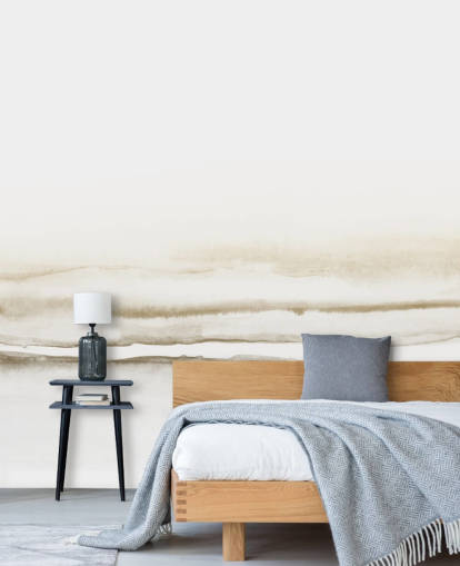 watercolor landscape in soft beige tones wallpaper