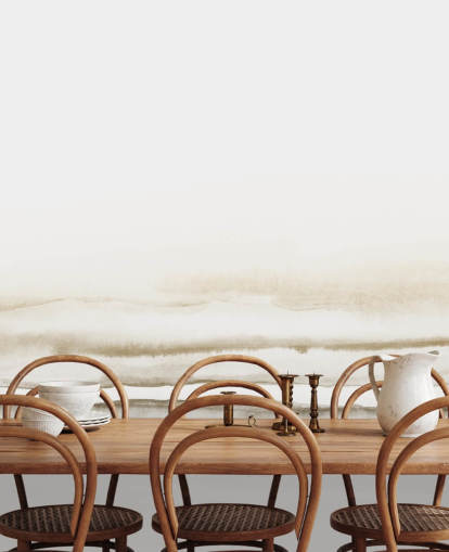 papel pintado de paisaje en acuarela en tonos beige suaves