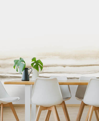 papel pintado de paisaje en acuarela en tonos beige suaves