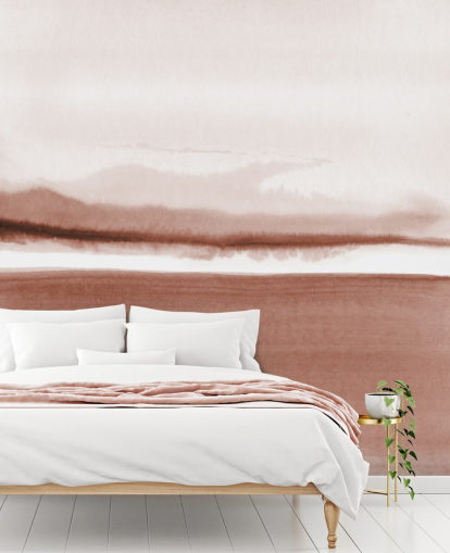 terracotta toned abstract landscape wallpaper