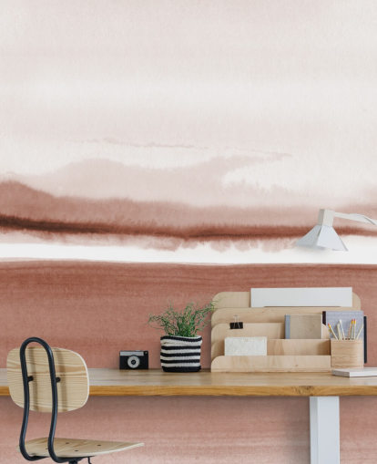 terracotta tonet abstrakt landskab tapet