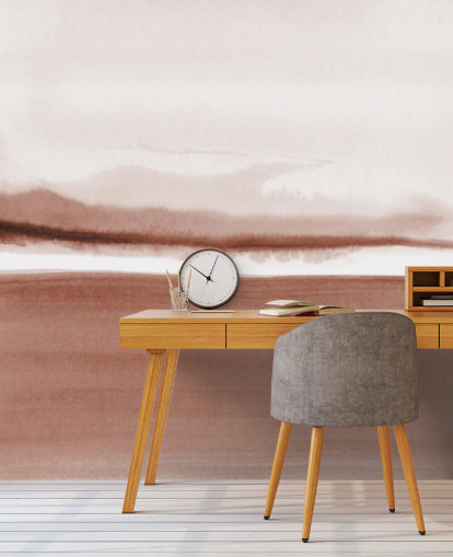 terracotta toned abstract landscape wallpaper