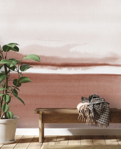 terracotta toned abstract landscape wallpaper