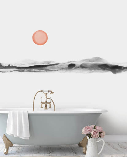 zwart, wit en terracotta behang zwart, wit en terracotta behang