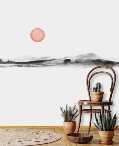 sort, hvid og terracotta tapet sort, hvid og terracotta tapet