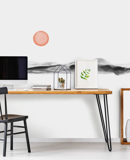 sort, hvid og terracotta tapet