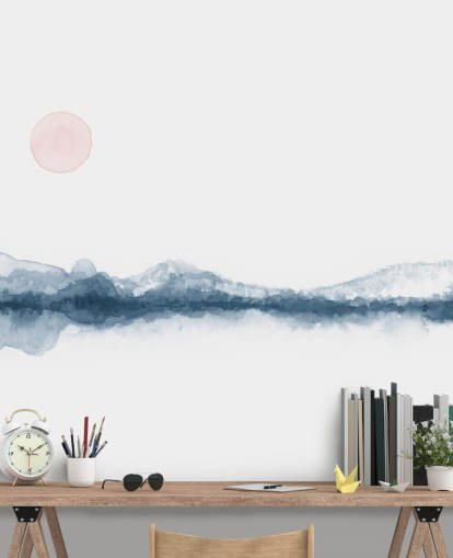 navy, terracotta and white minimal landscape wallpaper navy, terracotta and white minimal landscape wallpaper