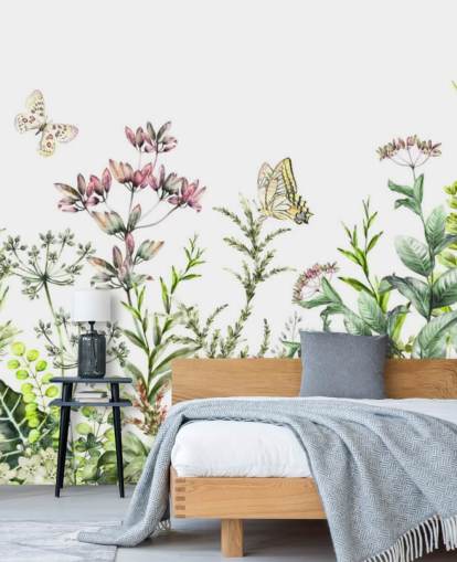 Descargar el fondo de pantalla meadow flowers and butterflies