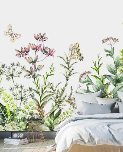 Descargar el fondo de pantalla meadow flowers and butterflies Descargar el fondo de pantalla meadow flowers and butterflies