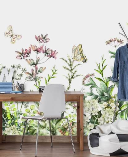 Descargar el fondo de pantalla meadow flowers and butterflies