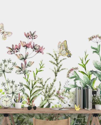 Descargar el fondo de pantalla meadow flowers and butterflies Descargar el fondo de pantalla meadow flowers and butterflies