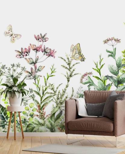 Descargar el fondo de pantalla meadow flowers and butterflies