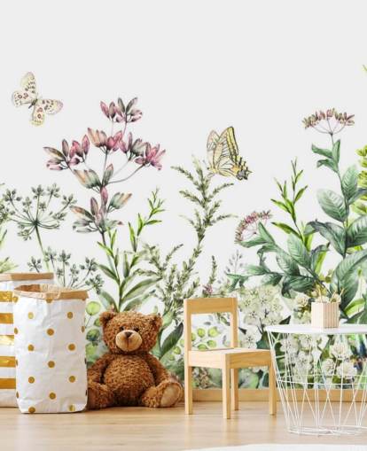 Descargar el fondo de pantalla meadow flowers and butterflies