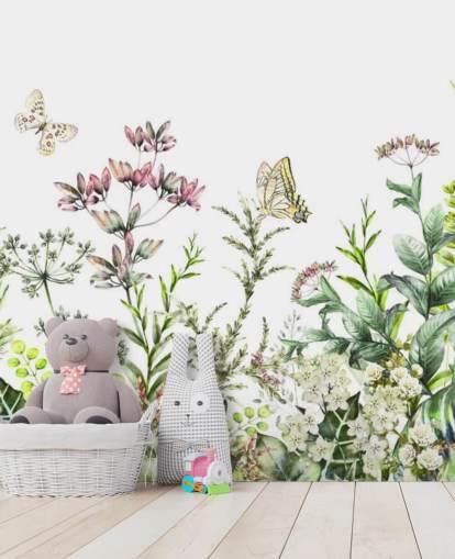 Descargar el fondo de pantalla meadow flowers and butterflies