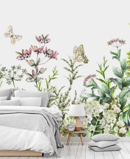 eng blomster og sommerfugler tapet eng blomster og sommerfugler tapet