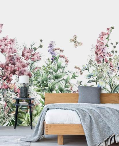 pen rosa og hvit eng blomster tapet pen rosa og hvit eng blomster tapet