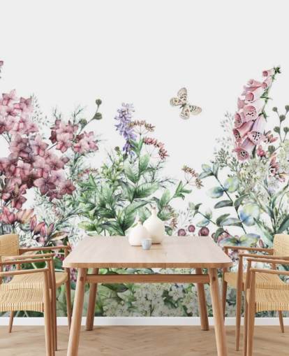 bonito papel pintado de flores de pradera rosa y blanca bonito papel pintado de flores de pradera rosa y blanca