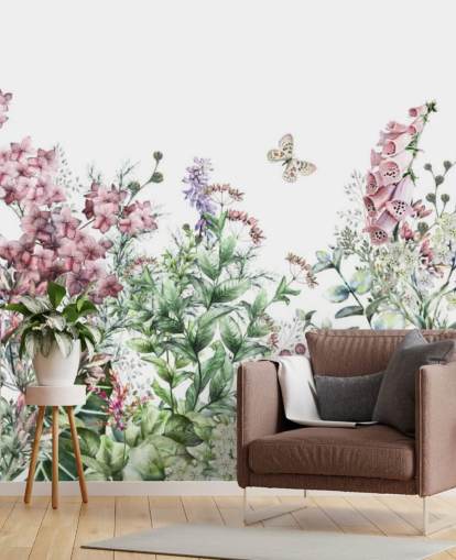 pen rosa og hvit eng blomster tapet pen rosa og hvit eng blomster tapet