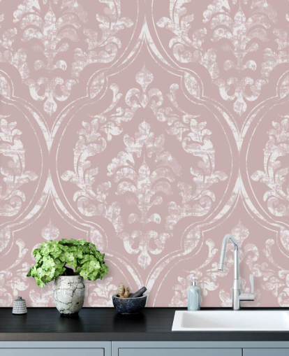 dusty pink and white damask wallpaper dusty pink and white damask wallpaper