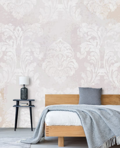 lys rosa mønster tapet veggmaleri kalt Baroque Damask for soverom, stuer og kjøkken lys rosa mønster tapet veggmaleri kalt Baroque Damask for soverom, stuer og kjøkken