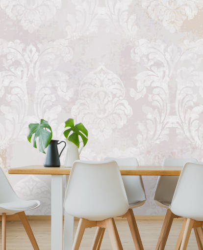 light pink pattern wallpaper mural called Baroque Damask for bedrooms, living rooms and kitchens light pink pattern wallpaper mural called Baroque Damask for bedrooms, living rooms and kitchens