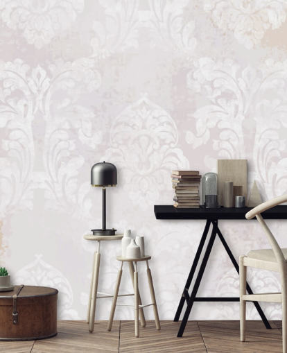 light pink pattern wallpaper mural called Baroque Damask for bedrooms, living rooms and kitchens light pink pattern wallpaper mural called Baroque Damask for bedrooms, living rooms and kitchens