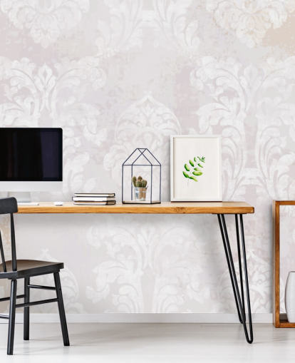 lys rosa mønster tapet veggmaleri kalt Baroque Damask for soverom, stuer og kjøkken lys rosa mønster tapet veggmaleri kalt Baroque Damask for soverom, stuer og kjøkken