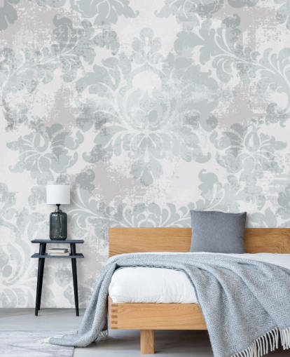 carta da parati murale con motivo personalizzabile chiamato Victorian Damask per camere da letto, salotti e bagni