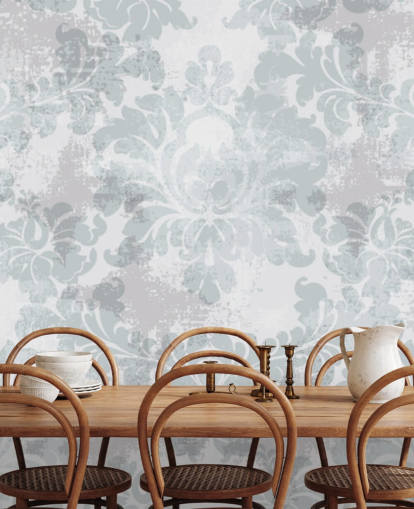 anpassningsbart mönster tapetväggmålning kallad Victorian Damask för sovrum, vardagsrum och badrum