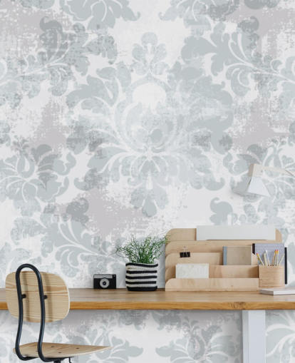 aanpasbare patroonbehangmuurschildering genaamd Victorian Damask voor slaapkamers, woonkamers en badkamers