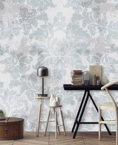 Wandbild mit individualisierbarem Muster namens Victorian Damask für Schlafzimmer, Wohnzimmer und Badezimmer