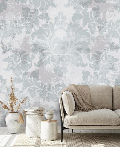 aanpasbare patroonbehangmuurschildering genaamd Victorian Damask voor slaapkamers, woonkamers en badkamers