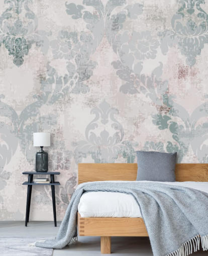 lysegrøn og grå damask tapet lysegrøn og grå damask tapet