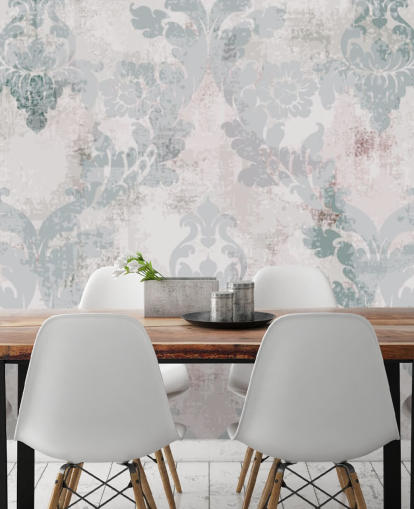 lysegrøn og grå damask tapet lysegrøn og grå damask tapet
