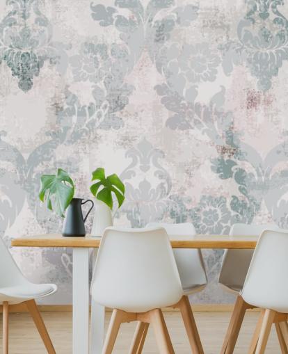 papel pintado de damasco verde claro y gris papel pintado de damasco verde claro y gris