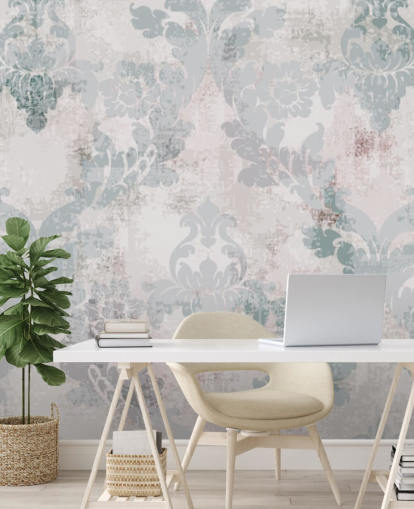 papel pintado de damasco verde claro y gris papel pintado de damasco verde claro y gris