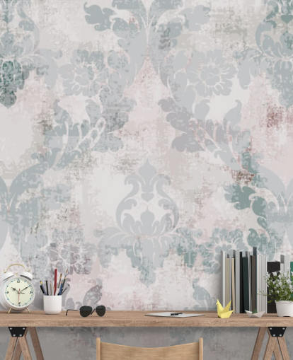 light green and gray damask wallpaper