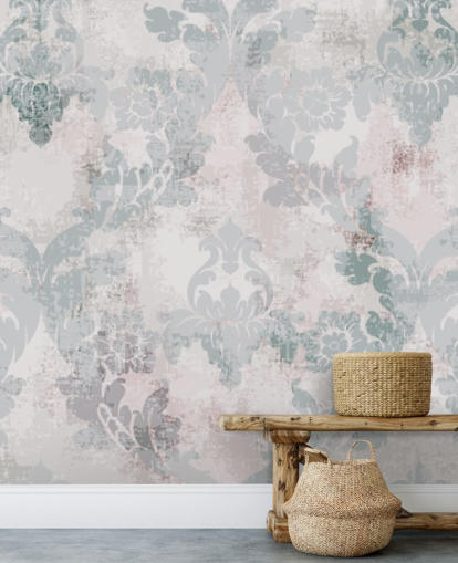 light green and grey damask wallpaper
