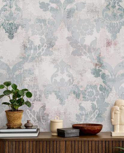 papel pintado de damasco verde claro y gris papel pintado de damasco verde claro y gris