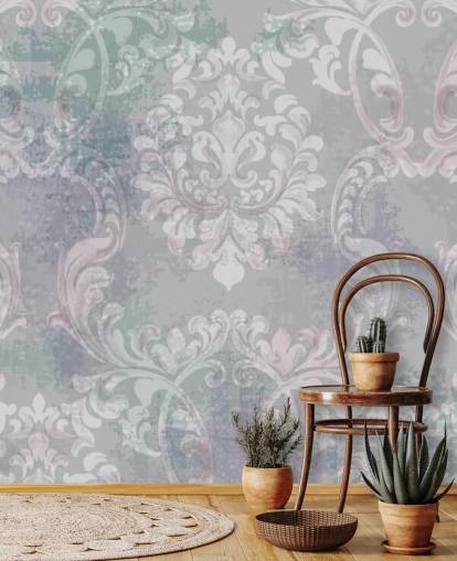 papel de parede de damasco de estilo vintage