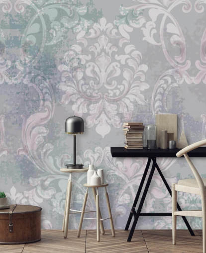 Damast-Tapete im Vintage-Stil Damast-Tapete im Vintage-Stil