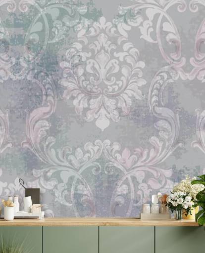papel pintado de damasco de estilo vintage